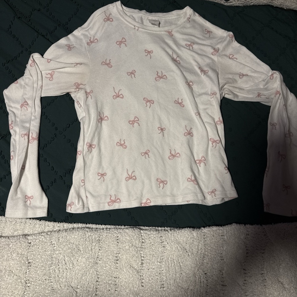 Pink Bow Pattern Womens Shirt
